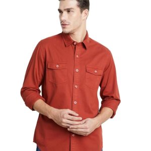Symbol Premium Men's Washed Cotton Twill Casual Shirt - Regular Fit | Pure Cotton (Available in Plus Sizes)